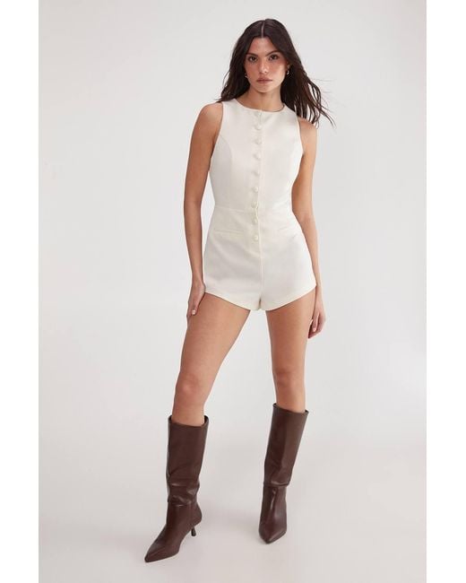 Nasty Gal Gray Essentials Tailored Romper