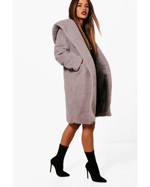 Boohoo oversized teddy coat Clearance