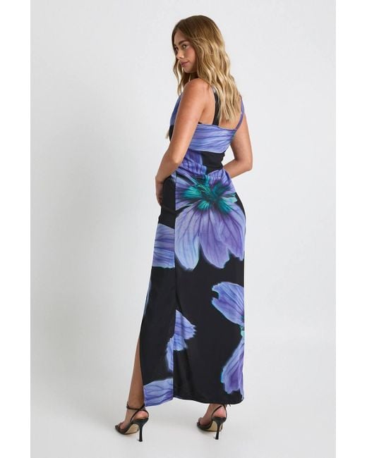 boohoo blue wrap dress boohoo Women's Satin Frill Strap Maxi Dress in Pale Blue