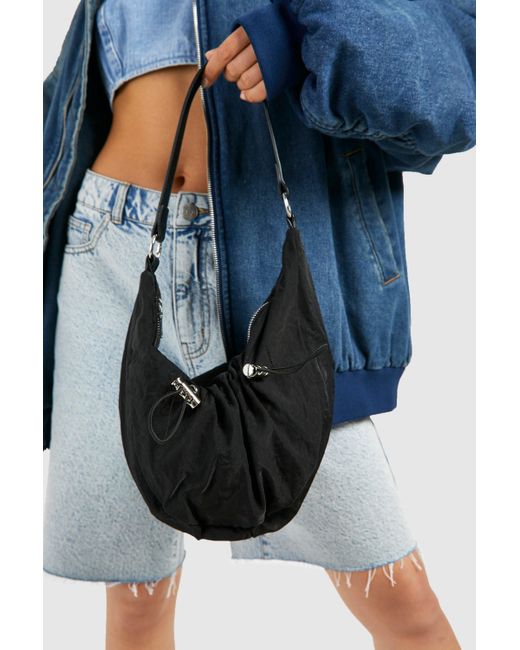 Boohoo Black Nylon Shoulder Bag