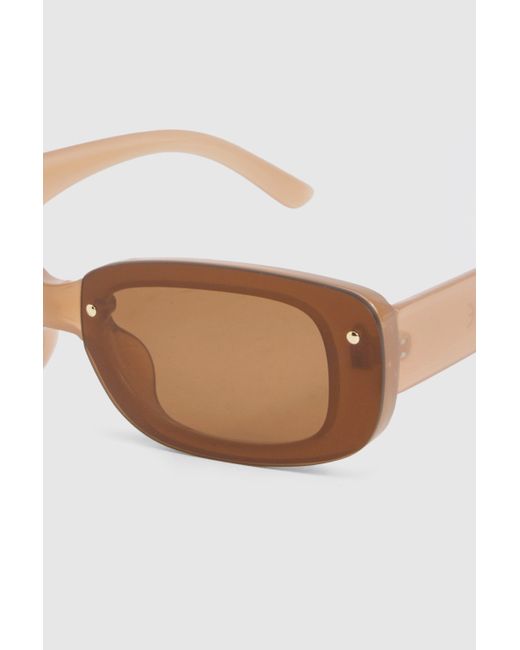 Gafas De Sol Sin Montura Rectangulares Boohoo de color Black