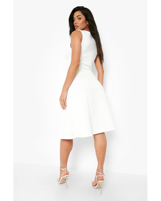 Boohoo Synthetic Wrap Front Detail Midi ...