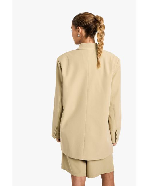 Boohoo Natural Woven Tailored Oversized Blazer