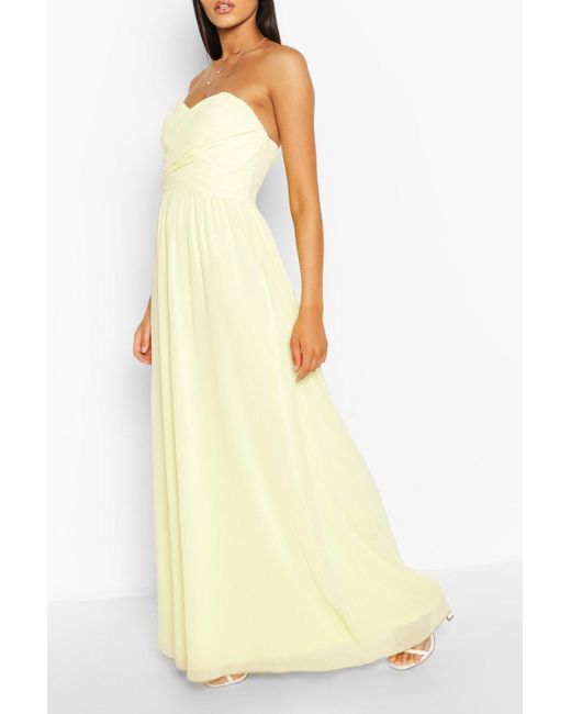 chiffon bandeau maxi dress