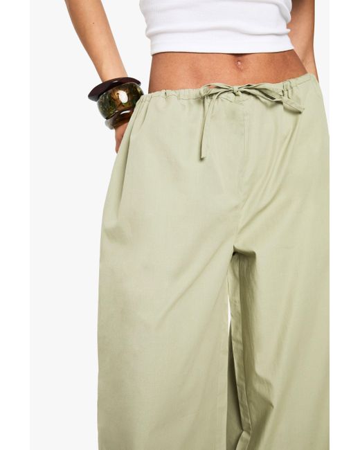 Pantalón Tall De Pernera Ancha Y Algodón Popelina Boohoo de color Green