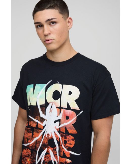 Camiseta Oversize Con Estampado De My Chemical Romance Boohoo de color Black