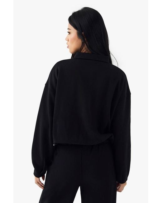 DSGN Studio Blue Heavy Weight Interlock Collared Zip Through Sweatshirt
