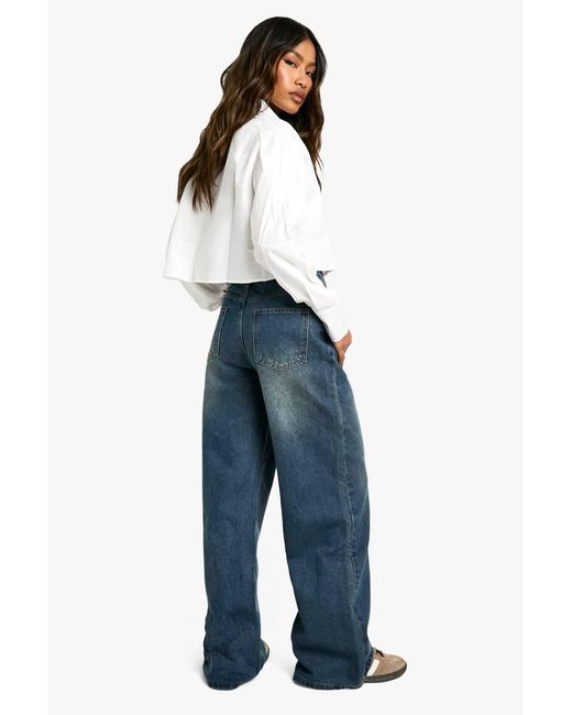 Boohoo Blue Basics Wide Leg Jeans