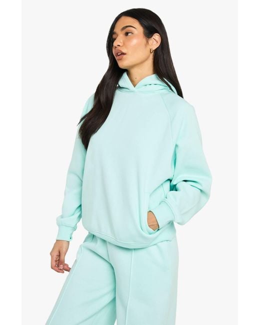 Boohoo Blue Raglan Seam Oversized Hoodie