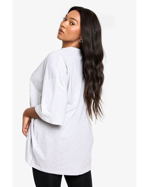 Camiseta Plus Súper Oversize De Algodón Boohoo de color White