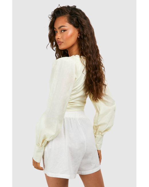 Boohoo White Frill Detail Hook And Eye Corset