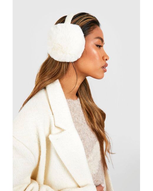 Boohoo White Fluffy Ear Muff