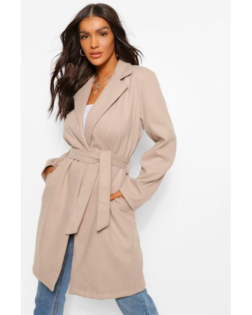 Belted wool look coat Clearance