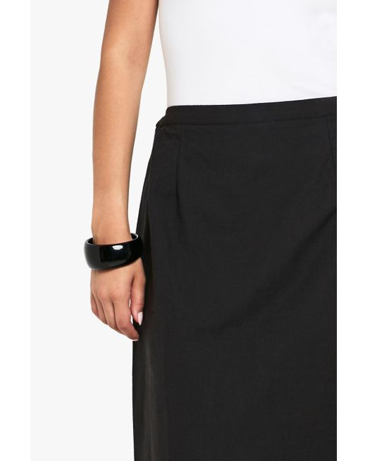 Falda Maxi De Lino Con Abertura En La Espalda Boohoo de color Black