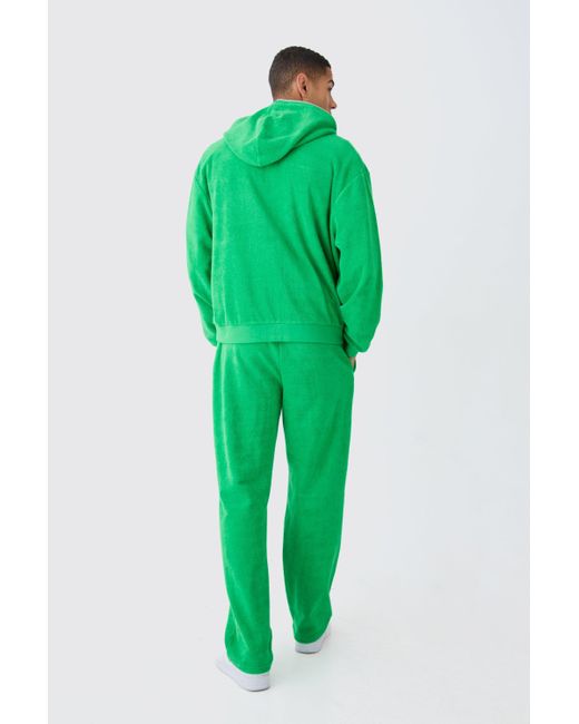 BoohooMAN Green Relaxed Ofcl Towelling Jogger for men