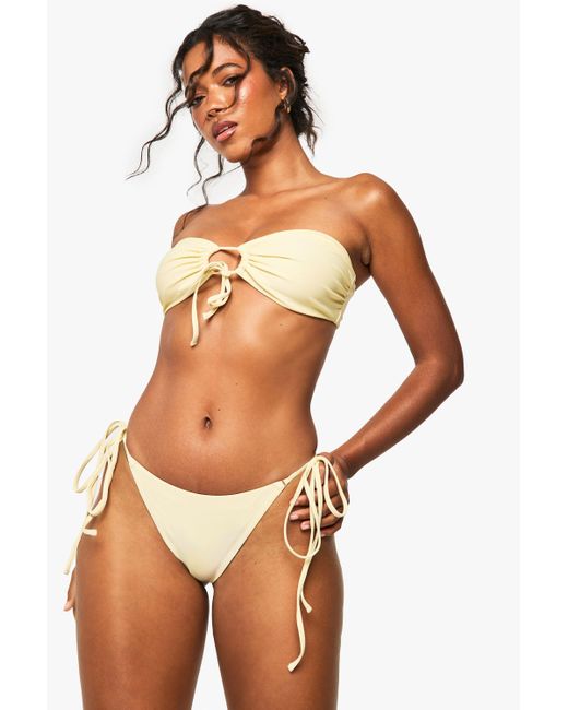Boohoo White Swimwear Essentials Tie Side Brief