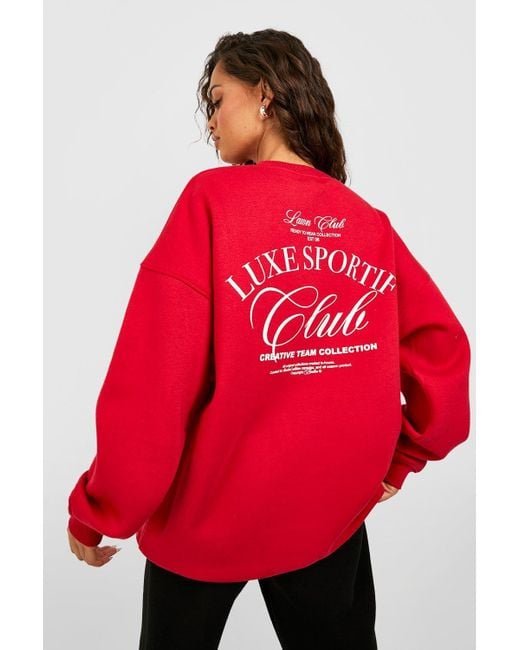 Boohoo red online sweatshirt