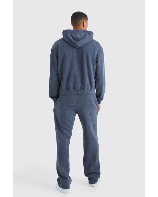 Boohoo Blue Relaxed Fit Acid Washed Jogger