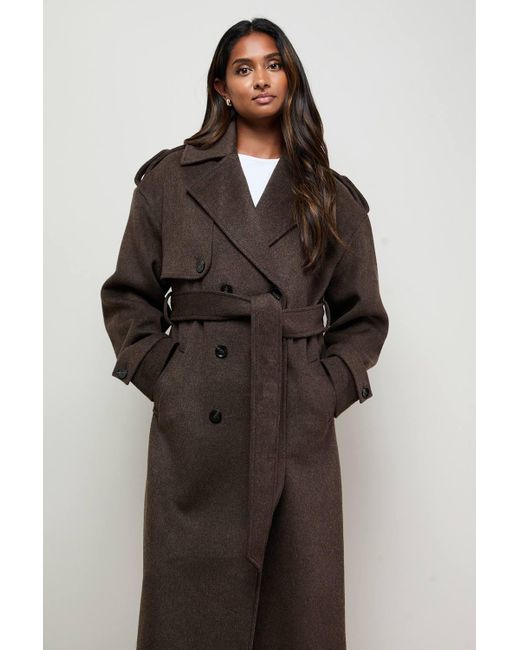 Oasis Blue Relaxed Wool Trench