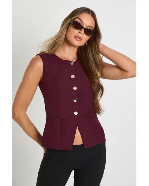 Boohoo Button Trim Detail Tailored Waistcoat