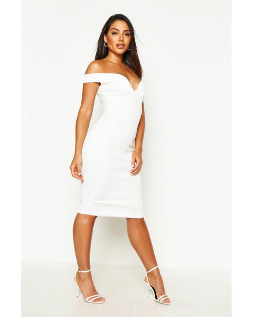 bodycon midi dress off shoulder