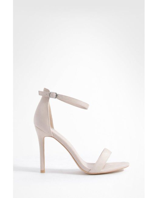 Boohoo White Wide Fit Barely There Basic Heels