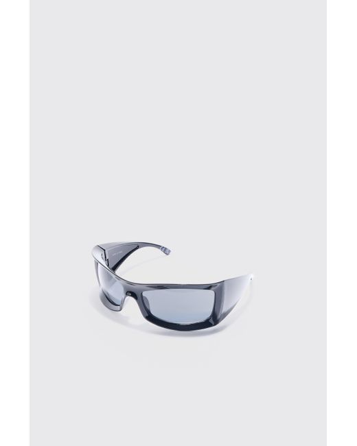 BoohooMAN Angled Plastic Sunglasses in White für Herren