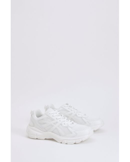 Boohoo White Striped Chunky Sporty Dad Sneakers