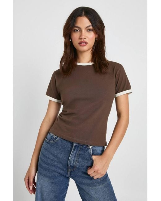 Boohoo Blue Cotton Contrast Ringer Baby T-Shirt