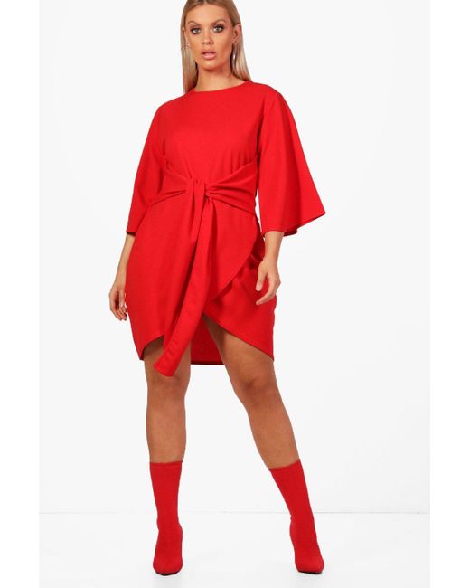 boohoo plus wrap dress