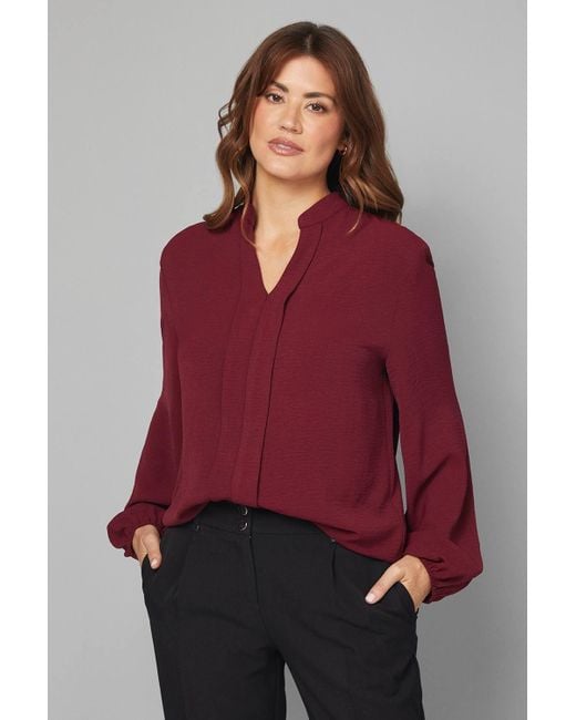 Wallis Gray Collarless Woven Blouse