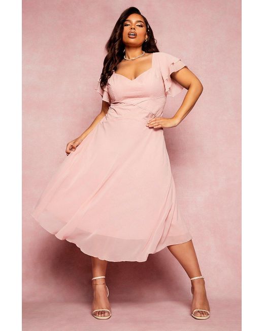 pink midi occasion dress