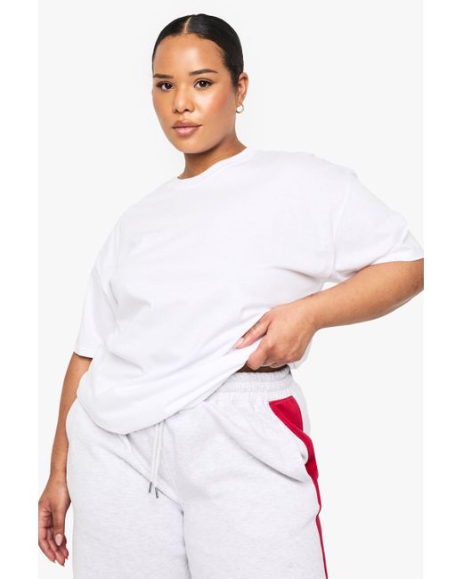 Boohoo White Plus Lucky Number Seven Oversized T-Shirt
