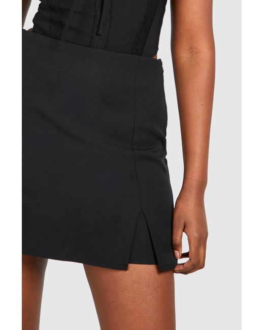 Tennis Pleated Mini Skirt Boohoo de color Black