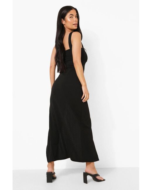 Petite square neck split maxi dress Clearance