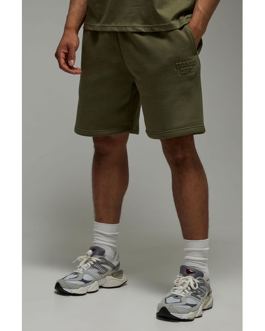Pantalón Corto Man Active Holgado Con Estampado Training Dept Boohoo de color Green