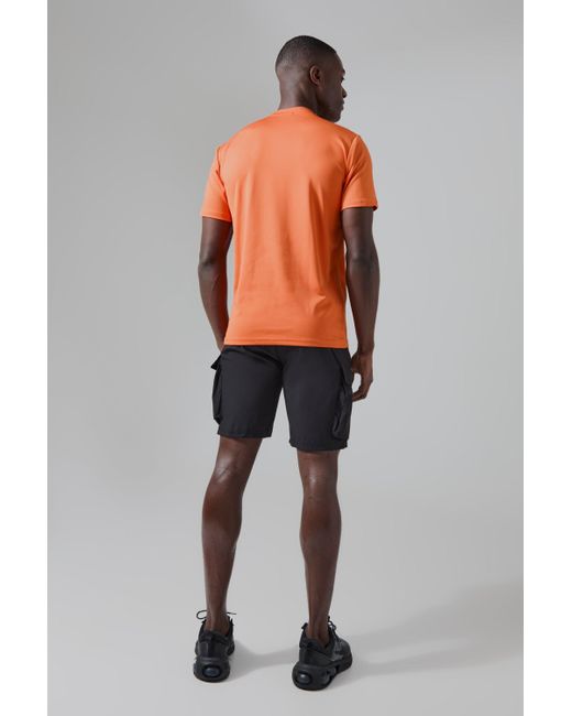 BoohooMAN Active Logo Performance T-shirt in Orange für Herren