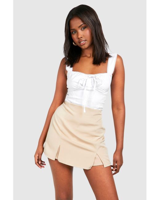 Boohoo White Tennis Pleated Mini Skirt