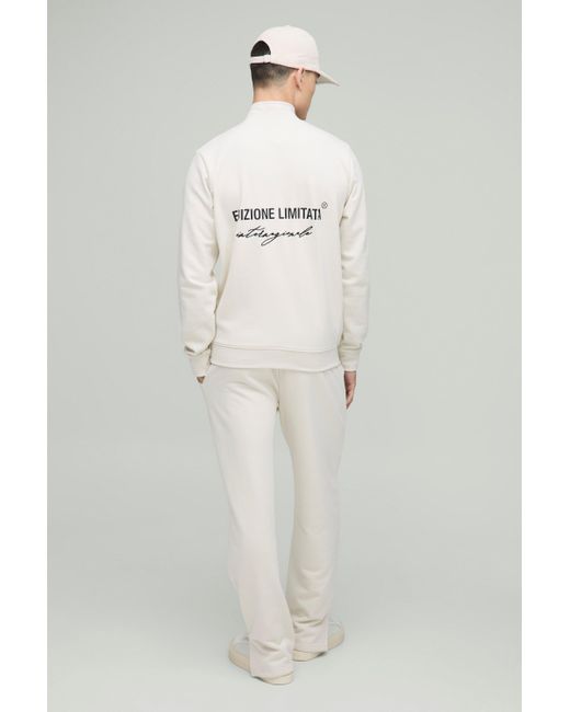 BoohooMAN Lockere Jogginghose mit geteiltem Saum in White für Herren