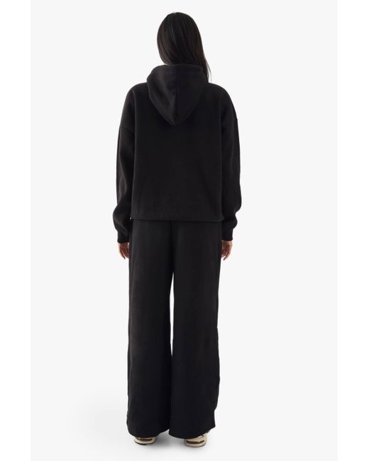 Boohoo Blue Towelling Applique Oversized Hoodie