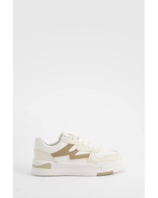 Boohoo Natural Chunky Contrast Sneakers