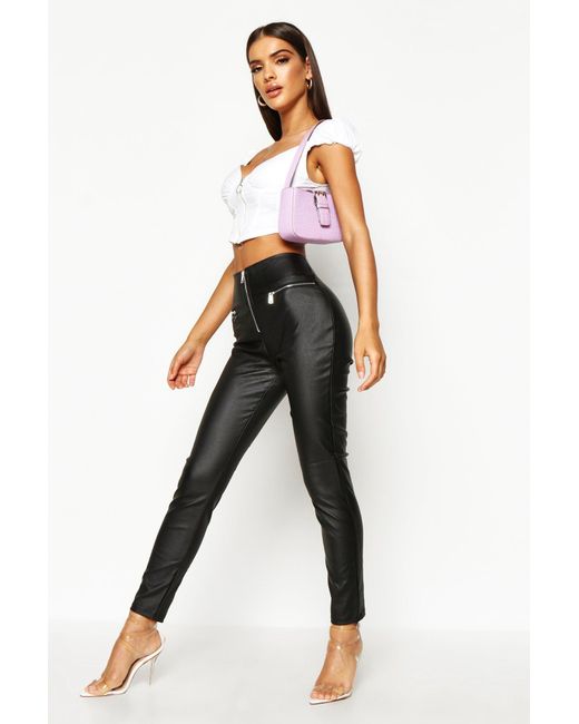 womens leather look pants
