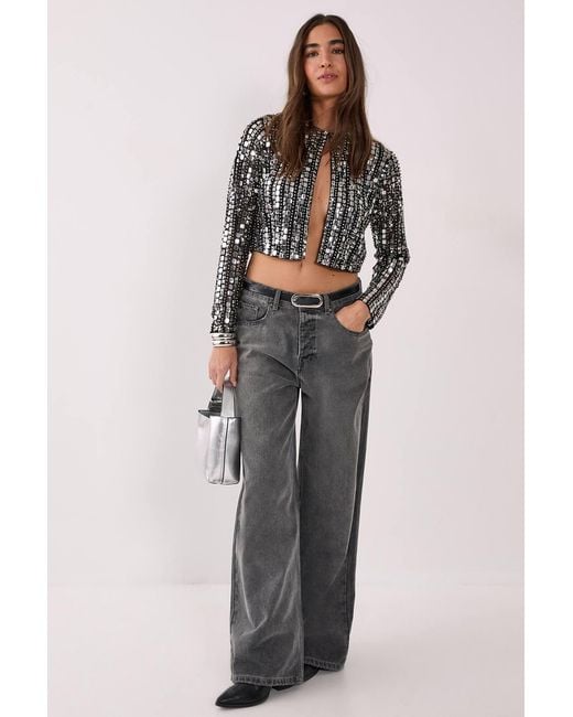 Nasty Gal Black Beaded Jacket