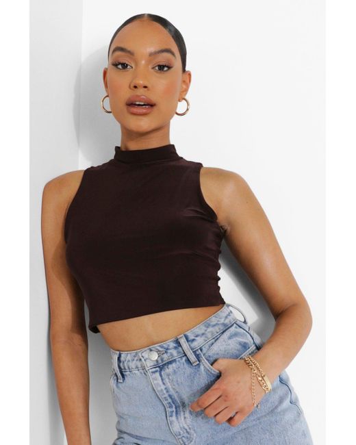 plain black high neck top