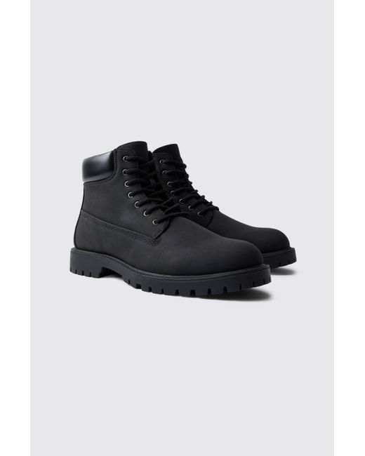 BoohooMAN Black Worker Boots for men
