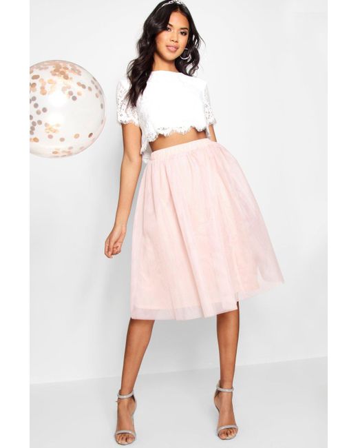 Boohoo Woven Lace Top \u0026 Contrast Midi 