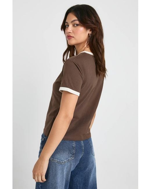 Boohoo Blue Cotton Contrast Ringer Baby T-Shirt
