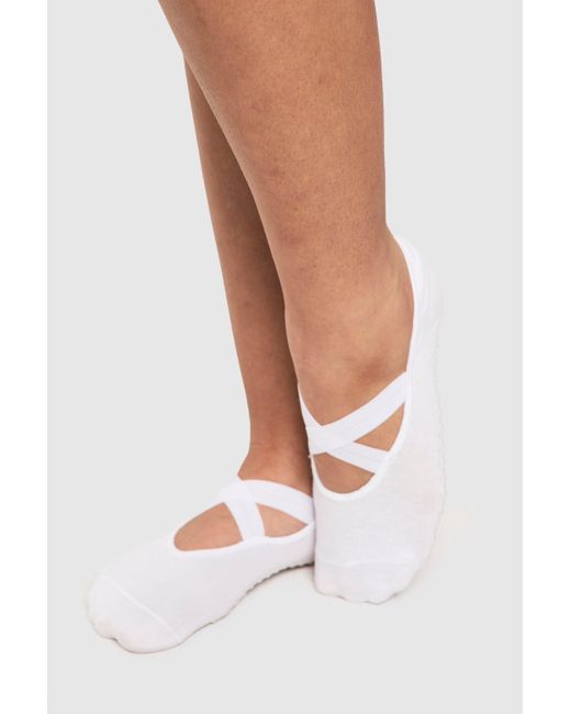 Calcetines Dsgn Para Pilates Y Yoga Boohoo de color White