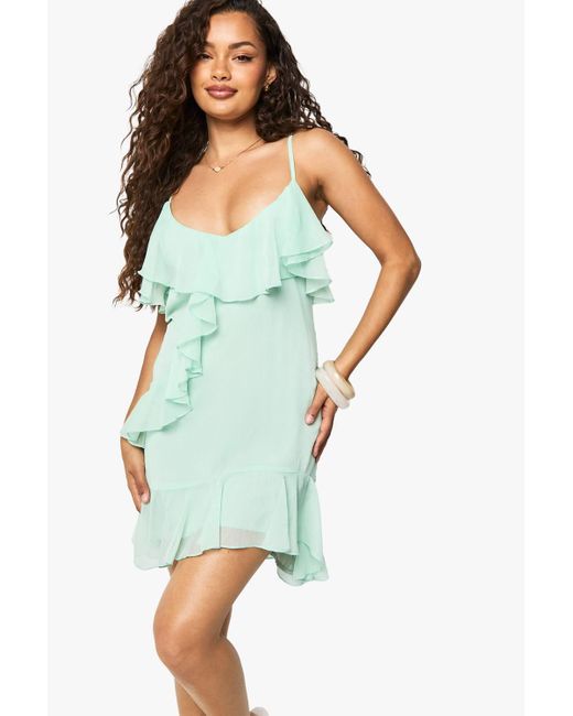 sachin and babi light blue dress Red Chiffon Ruffle Strappy Maxi Dress main image 0