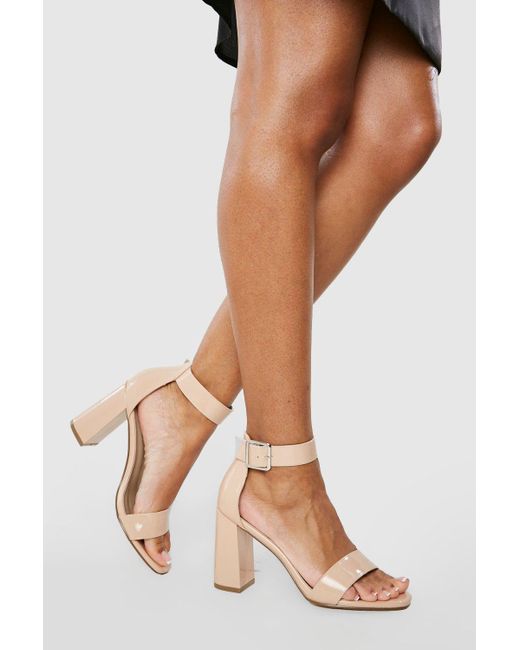 wide fit barely there block heels